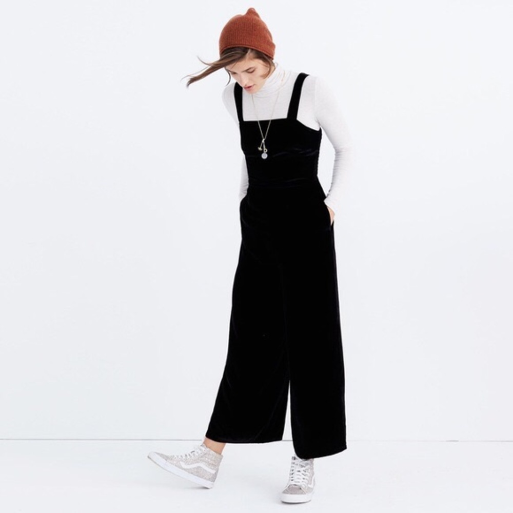 Madewell Crushed Velvet Wide-Leg Jumpsuit
